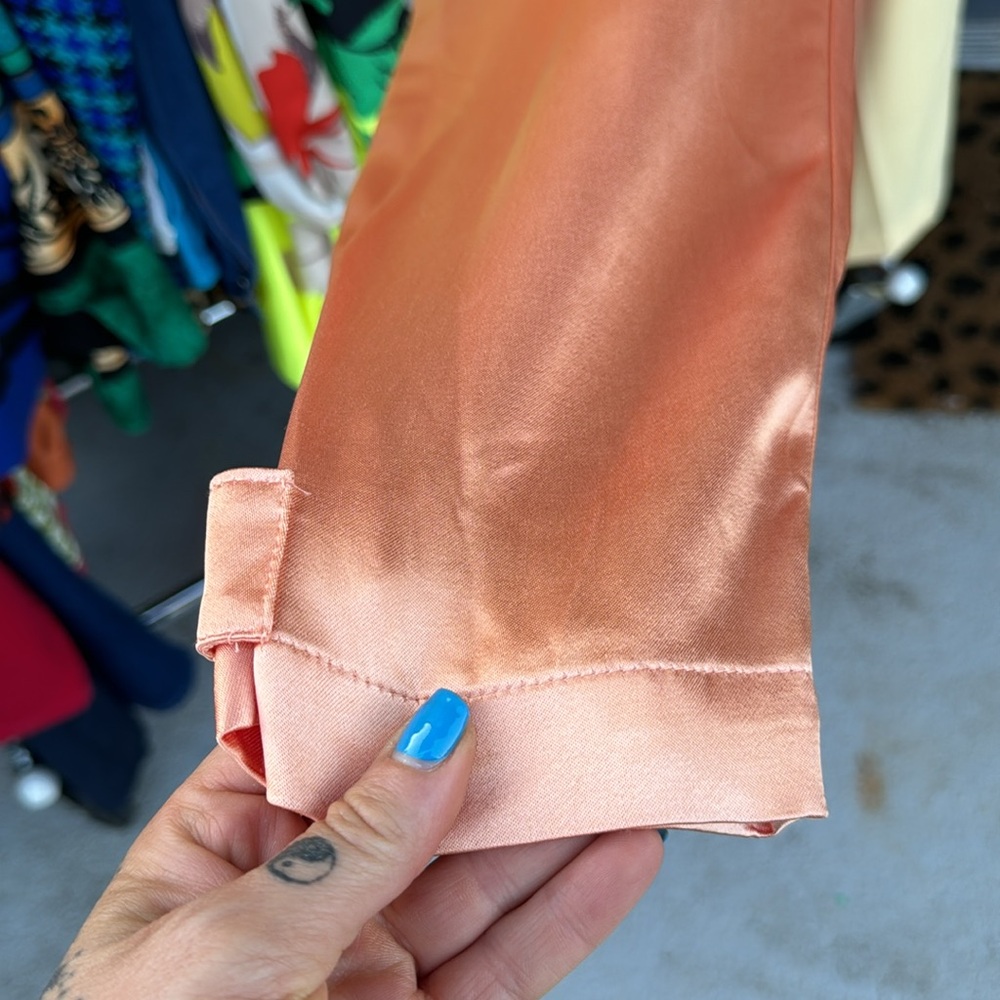 Zara Peach Pantone Satin Trouser - Picture 4 of 8